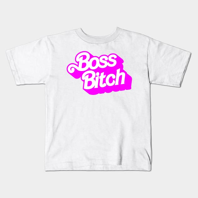 Boss Bitch Kids T-Shirt by tommartinart